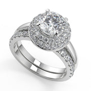 Natalia Double Halo Round Cut Diamond Engagement Ring - Nivetta